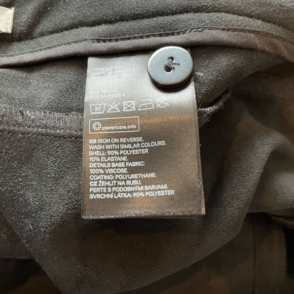 H&M Faux Suede Stretch Pants, With Waist Piping Detail & Ankle Zippers - Picture 11 of 11